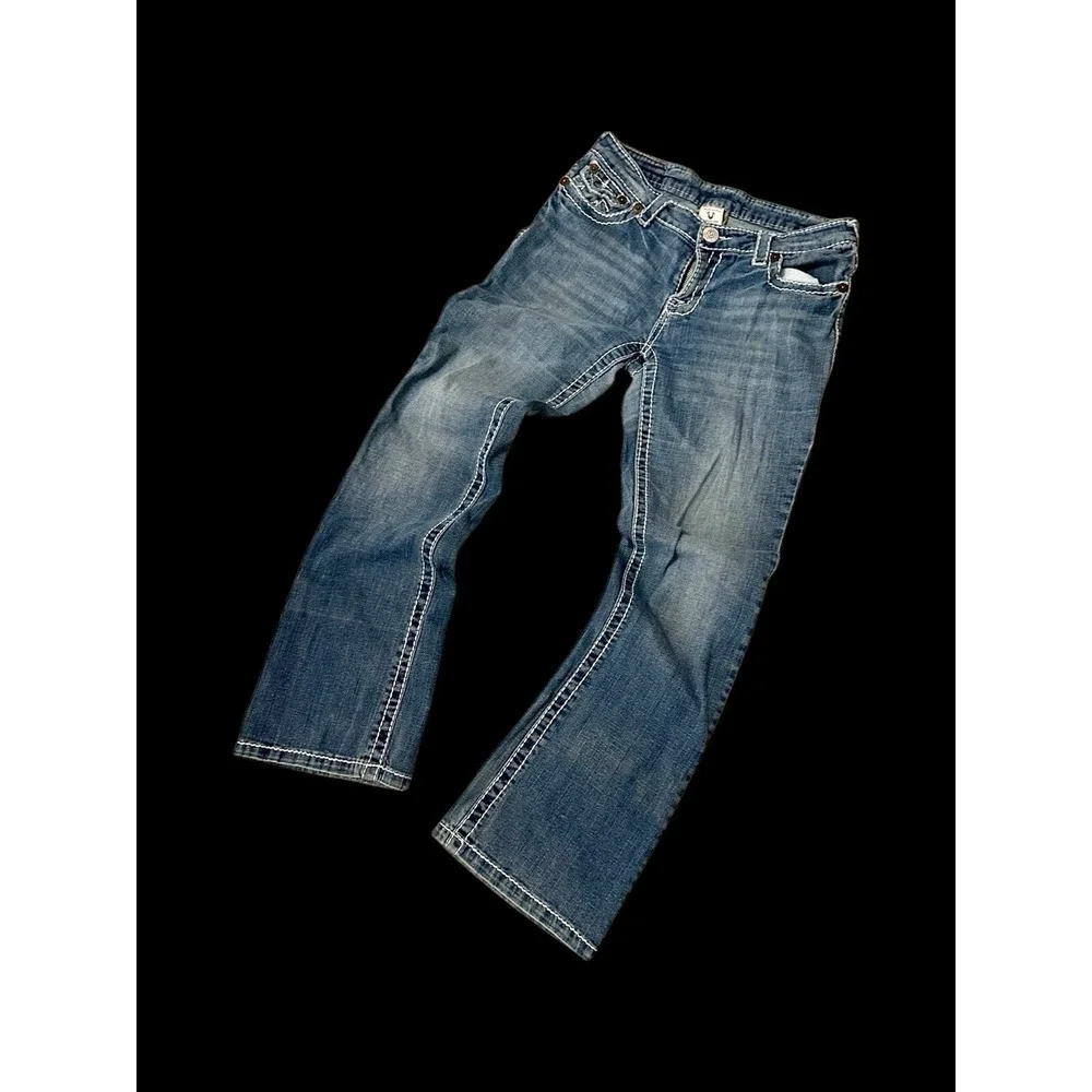 True Religion Billy Super T Womens‎ 29x29 Blue Jeans Distressed U.S.A *Hole